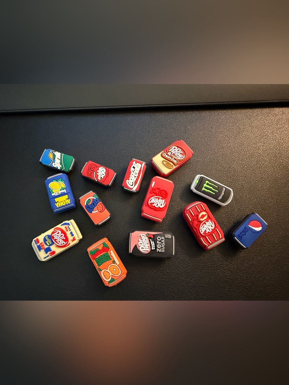 Drink croc charms. Pepsi, Dr Pepper, Monster, Sprite